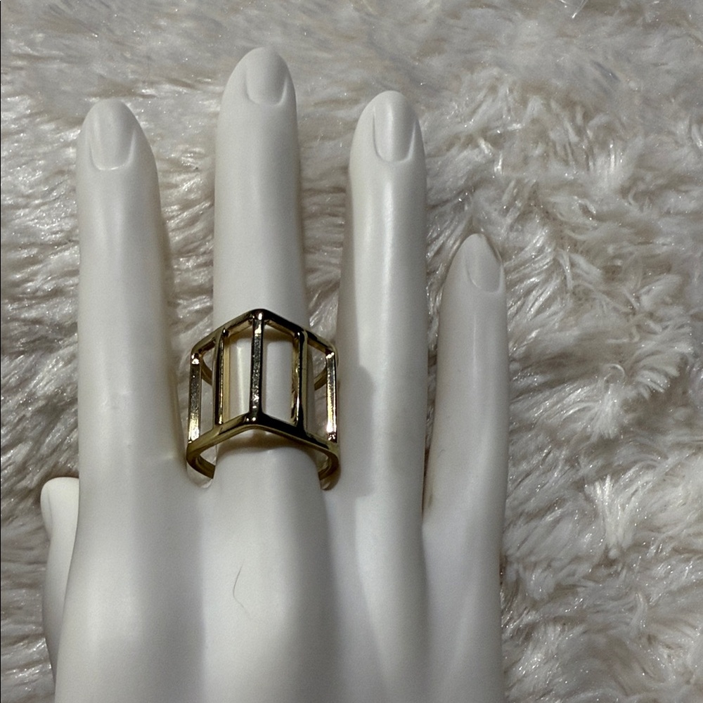 French Connection Gold Cage Ring